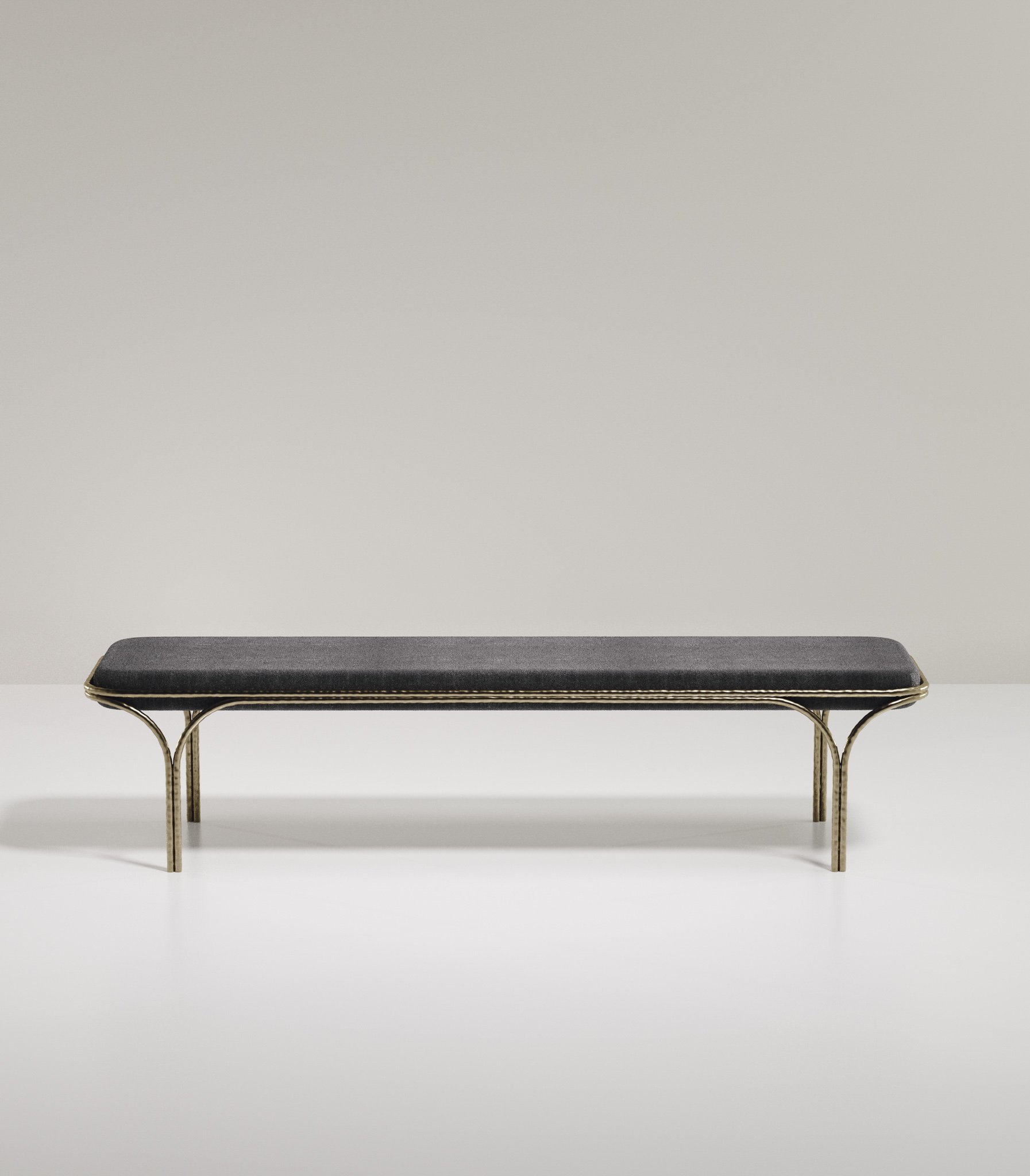 Shagreen Bench with Bronze-Patina Brass Details — R&Y AUGOUSTI